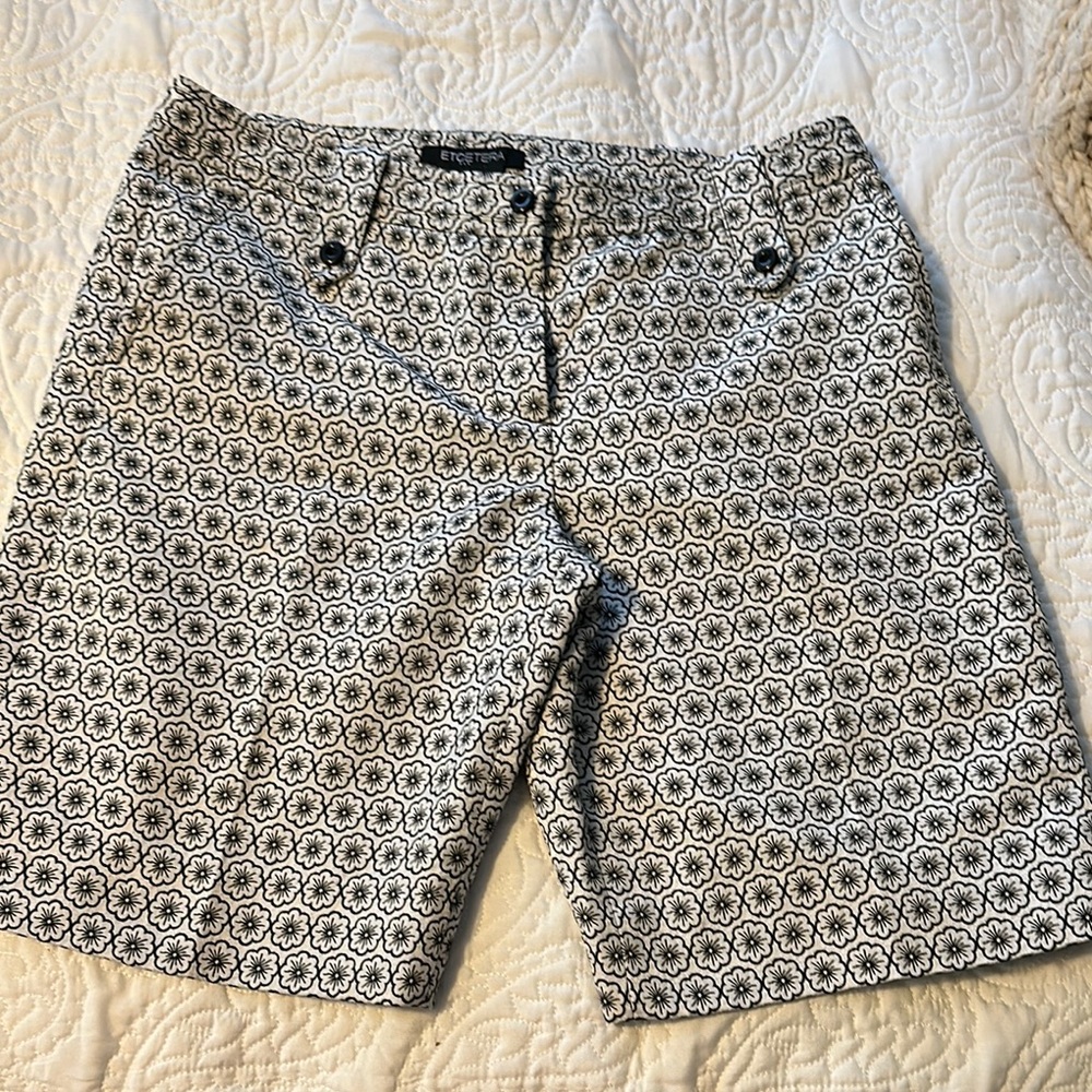 Etcetera White and Blue Bermuda Shorts Modern Design